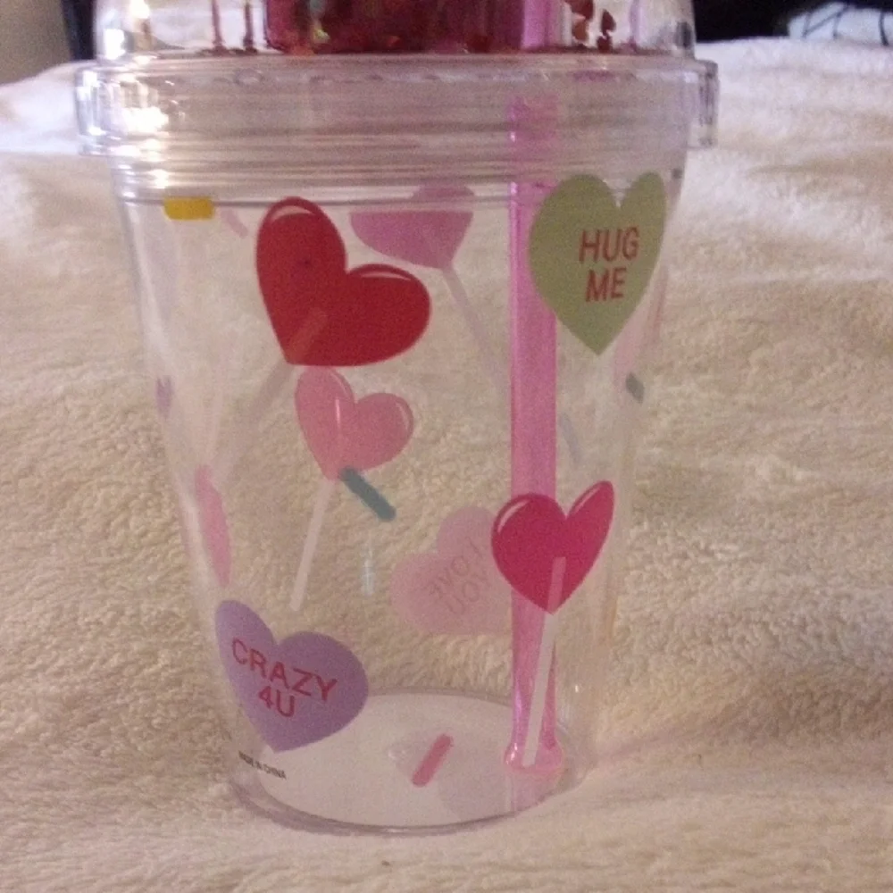 Light-Up Party Cup with Straw - Pink
